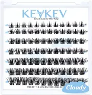 84 Pcs Wispy Lash Clusters, Natural DIY Extensions,Thin Band,Cloudy D-8-16mm Mix
