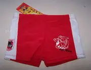 St George Illawarra Dragons NRL Boys Red Printed Swim Trunk Bathers Size 4 New