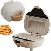 Corn Dog Maker,Hot Dog Cheese Stick Press Iron,500W Sausage Roll Machine,Multifunctional Electric Breakfast Machine with Ceramic Glaze Non-Stick Coating Plates,for Sausage, Hot Dog