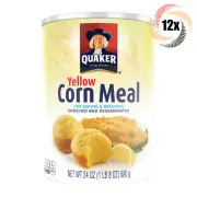 12x Jars Quaker Yellow Corn Meal | 24oz | Enriched & Degeminated | Fast Shipping