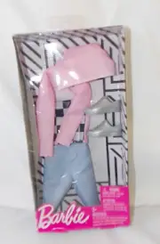 Barbie Ken Outfit Blue Cropped Pants Gray Shoes Pink Checkered Hoodie Mattel