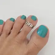 Sterling Silver Multiple Peace Sign Toe Ring, Silver Ring, Love Ring, Peace Ring