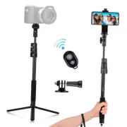 54" Extendable Selfie Stick Tripod Stand with Camera Mount Adapter Remote C5K1