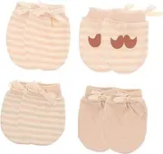 [CATIEBYE] Cotton No Scratch Mittens for Newborns Soft Safe Gloves Cute Designs for Boys for Protecting From Scratches