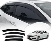 OAD4X4 Weathershields Compatible with Honda Civic Hatch 10th Gen 2017-2021, Injection Weather Shields Window Visors Wind Deflectors Sun Rain Guard 4PCS Set