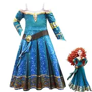 Brave Fairy Tale Princess Merida Dress Cosplay Costume Adventure Movie Cosplay Movie Cosplay for Girls' Kid's Halloween Carnival World Book Day Performance Edu