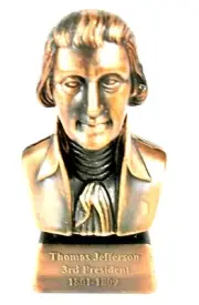 Thomas Jefferson 3rd President Bust Die Cast Metal Collectible Pencil Sharpener