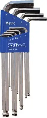 EKLIND 13709 Bright-Ball-Hex-L Key allen wrench - 9pc set Metric MM sizes 1.5...
