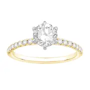 Bevilles Solitaire Ring with 1.25ct of Laboratory Grown Diamonds in 18kt Yellow and White Gold