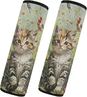 GAIREG Cute Kitten with Grass Surround Car Seatbelt Covers Car Seat Belt Pad