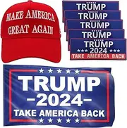 [ULTHOOL] MAGA Hat Trump 2024 Hat, Donald Trump 45-47 Make America Great Again Hat, Trump Cap with Take America Back Flag and Stickers