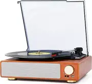 All-In-One Bluetooth Record Player - Light Brown