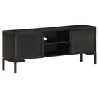 Solid Mango Wood TV Cabinet Black 115x30x46 cm Hifi Stand Furniture vidaXL