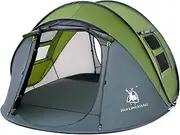 4 Person Easy Pop Up Tent-Automatic Setup Sun Shelter for Beach- Instant Family Tents for Camping,Hiking & Traveling