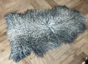 GOTLAND Grey Sheepskin Rug/ REAL GOTLAND Sheepskin Rug Seat Cover Throw