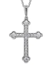 14K Diamond Cross Necklace .14 ct.