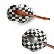 Checkered Spoon Rest for Kitchen Ceramic Spoon Holder for Stove Top Set of 2 ...