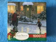 SKATER'S POND Thomas Kinkade Christmas 1000 Piece Puzzle Ceaco Sealed NEW