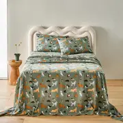 MyHouse Printed Flannelette Sheet Set-King Single