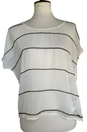Volcom Women's Sheer Chain Reaction Short Sleeve Dolman Blouse Top Size M