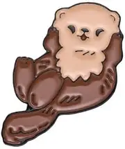 [Pierced Republic] Sea Otter Enamel Pin with Safety Backing, enamel, no gemstone