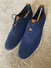 Cole Haan Zerogrand Navy Blue Wingtip Oxford Shoes C24947 Men's Size 11.5
