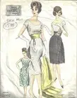 1960 Vintage VOGUE Sewing Pattern B36 DRESS STOLE & SLIP (1578)