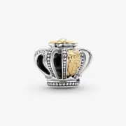 New 100% Genuine Authentic Pandora 14k Gold Two-Tone Regal Crown Charm 799340C00