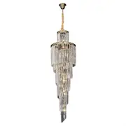 Vencha Chanel Spiral 15 Light Crystal Chandelier - Gold