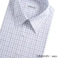 在飛比找PChome24h購物優惠-【GINNAAN 】奢華優質選短袖襯衫(白底相間格紋)