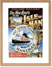 Travel Ship Line Boat Ferry Isle Man Irish Sea Manx UK Framed Wall Art Print