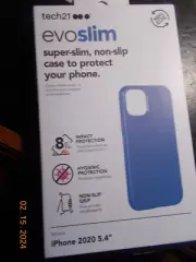 New Tech 21 evoslim Blue Non-Slip Phone Case for iPhone 12 mini 5G CGW 37/40