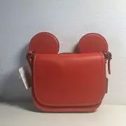 NWT Disney X Coach F59369 Patricia Saddle Glove Calf Leather With Mickey Ears