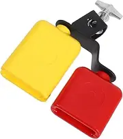 HAMPPLIES Versatile Latin Percussion Set: Bicolor Jam Block High Low Tones Double Sambago Bell for School Performance