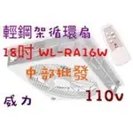 免運 威力 輕鋼架風扇 輕鋼架循環扇 18吋扇葉 WL-RA16W 崁入式電扇 節能扇 輕鋼架循環扇 節能扇 天花板風扇