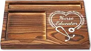 Nurse Educator Sticky Note Holder, Thank You Gifts for Nursing Instructors, Appreciation Gifts for Nurse Teachers, Wooden Sticky Note Pad Holder, Desk Accessories for Clinical Educators YCB4