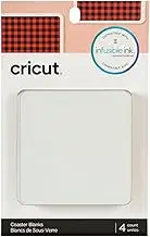 Cricut Coaster Blank with Cork Backing, Square Infusible Ink, White