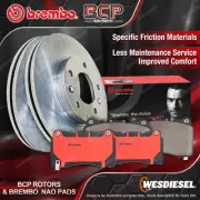 Rear BCP Disc Rotors + Brembo NAO Brake Pads for Subaru Impreza G3 GE GH GR GR (for: Subaru)