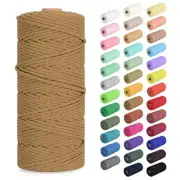 Macrame Cord 2mm x 220Yards (656Feet), Natural Cotton 2mm x 220yards Caramel
