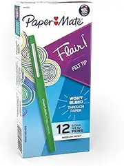 Paper Mate Flair Point-Guard Porous Point Pens, 12 Green Pens (8440152)