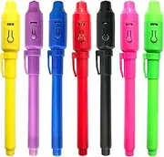 ZDY Invisible Ink Pen,Spy Pen Invisible Disappearing Ink Pen with Black Light Magic Marker for Secret Message and Kids Party Christmas Halloween Easter Goodies Bags Toy 7Pcs
