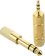 LIFKOME 2Pcs Gold Plated Audio Adapter Stereo Connector for Headphones Guitar Piano Easy Plug and Play Minimal Signal Loss