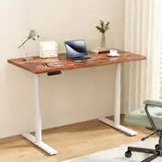 Electric Standing Desk Adjustable Sit Stand Desks White Brown 140cm