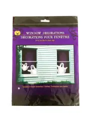 Happy Halloween Ghosts Spooky Scary Horror Window Decoration 14 x 14" Decor