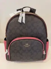 Court Backpack In Blocked Signature Canvas IM/Brown Strawberry Haze Multi