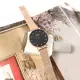 【Daniel Wellington】PETITE LUMINE 珍珠母貝 晶鑽 米蘭編織不鏽鋼手錶 黑x鍍玫瑰金 28mm(DW00100591)