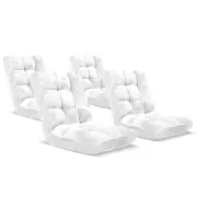 SOGA 4X Floor Recliner Folding Lounge Sofa Futon Couch Folding Chair Cushion Whi