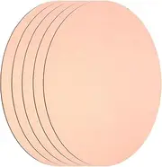 uxcell 5 Pcs Round Copper Plate, 80mm (3.15") Dia Pure Copper Sheets, 0.8mm(0.03") T2 Pure Copper Plates for Crafts, DIY, Electrical Repairs, Industrial Use