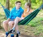 Cotton Hammock with Bag (Blue And Green Stripes) AU Stock Fashion Wear