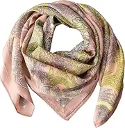 [BRMM MIA] 90cm x 90cm Square Silk Like Head Scarf - Women's Fashion Scarf for Hair Wrapping and Sleeping at Night